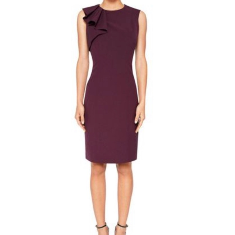 Ted Baker Frill Shoulder Pencil Shoulder Dress